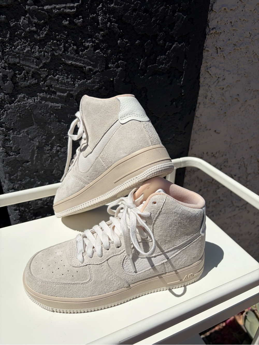 Nike Air Women's High-Top Sneakers in Light Beige and Soft Cream